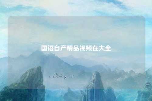 国语自产精品视频在大全